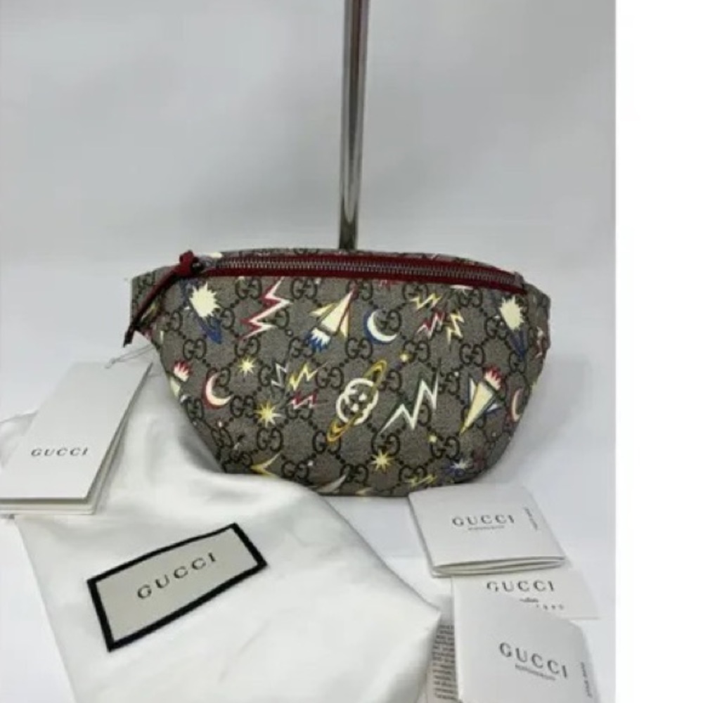 Gucci Gg Supreme Monogram Childrens Space Print Coated Canvas Shoulder Belt bag - Picture 3 of 8